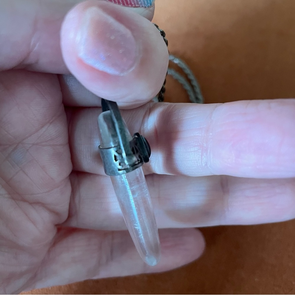 Natural Crystal, Hematite and Sterling Silver necklace. - Picture 6 of 6